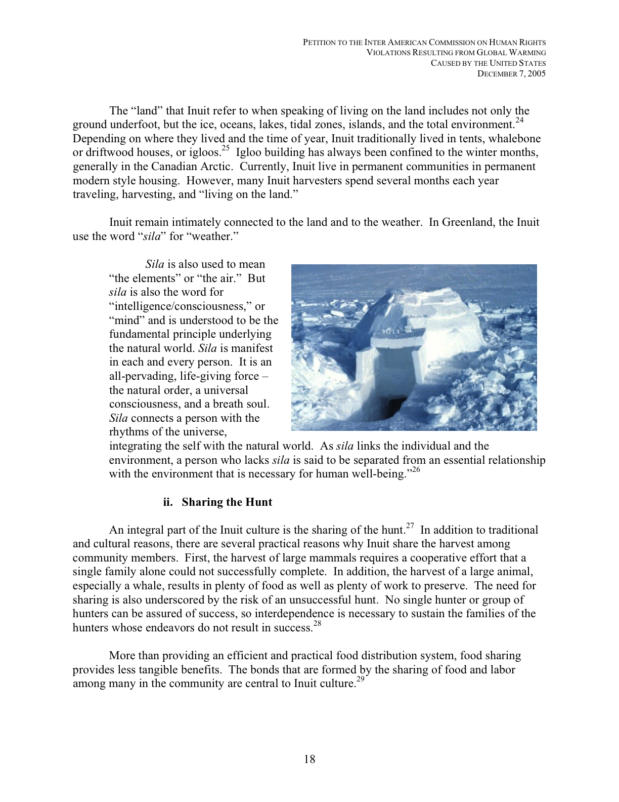 Petition to the Inter-American Commission on Human Rights Seeking Relief from Violations Resulting from Global Warming Caused by Acts and Omissions of the United States